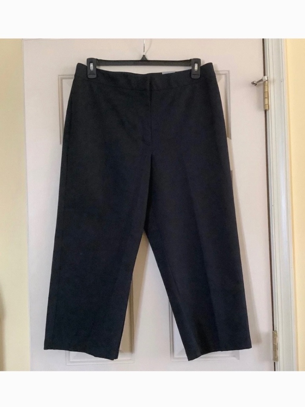 Chicos Summer Stunning Nova Crop Cotton Pant Black SZ 2.5 (12-14)